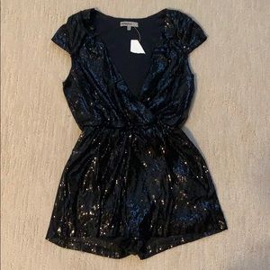 Black sequin romper